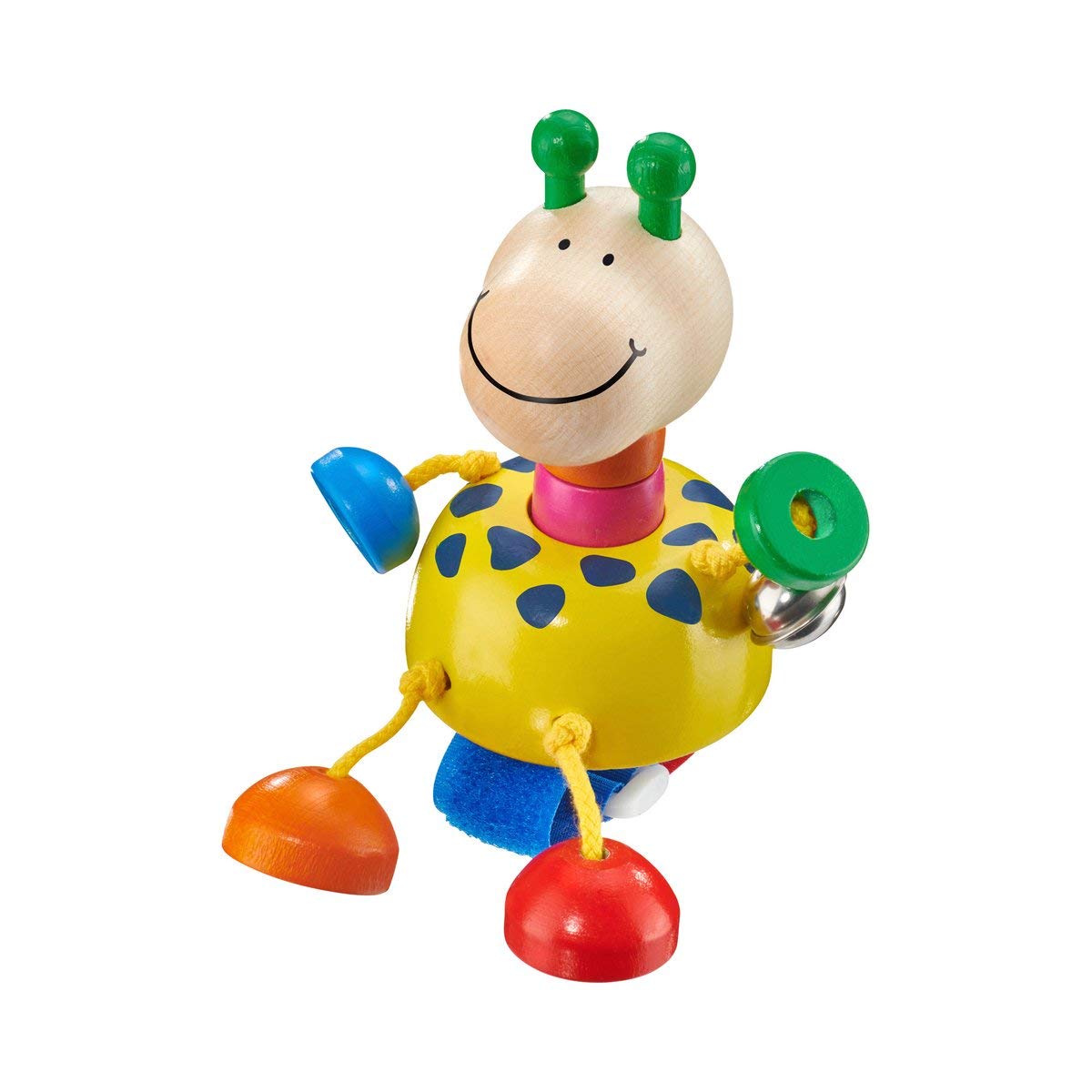 Selecta Cat Kitti 11 cm Pushchair Toy with Velcro Fastening, Multicoloured, Unisex, Kid, Wood, No Batteries Required