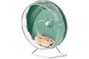 JOUSONTY 8.3 Inch Silent Hamster Wheel, Pet Small Animals Exercise Running Toys, Large, Green