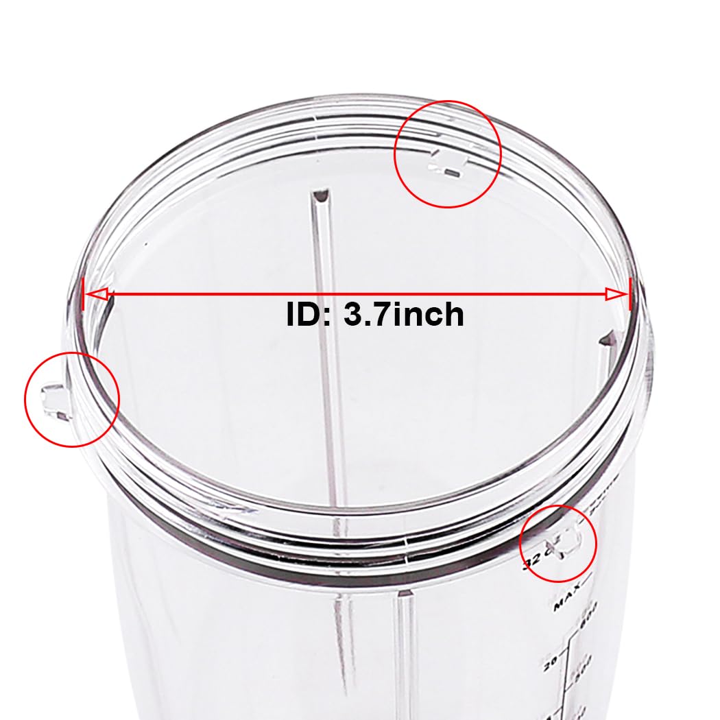 Anbige Replacement Parts Cups,Compatible with NutriBullet Blender 600W and 900W (1 32oz cup)