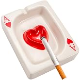 Ashtray Creative Poker Cigarette Ashtrays Tabletop Portable Modern Cigar Ashtray for Outdoor Indoor Desktop Smoking AshTray for Home Office Gift for Men Women (Red)