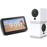 Wyze Cam 1080p HD Indoor Wireless Smart Home Camera Two Pack Bundle with Echo Show 5 (Charcoal)