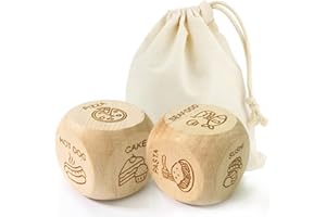 HD WOOD CRAFT Date Night Dice for Couples, Food Cube Game, Anniversary Wooden Gifts, Date Night Dice with Spice up Your Intimate Life, Romantic Wood Couple Date Night Ideas, Gifts from Girlfriend (Food and Food C2)