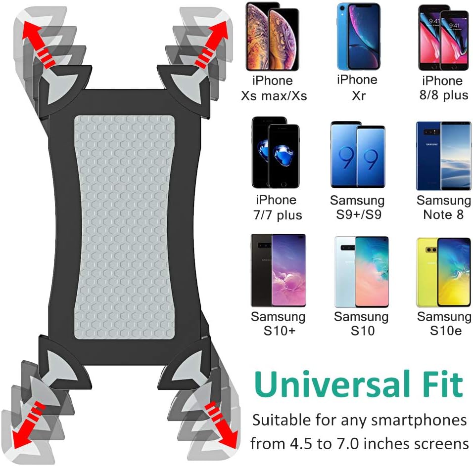 Bovon Anti-Shake Bike Phone Mount, 360 Rotation Universal Bicycle Motorcycle Phone Mount Holder Stand Cradle Clamp Compatible with iPhone 12 Pro Max/12 mini/12/11 Pro/XR/XS MAX, Samsung Galaxy S20: Electronics