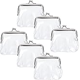 GORGECRAFT 6PCS Clear Coin Purses Transparent Change Purses Waterproof PVC Jelly Wallets Kiss Lock Clear Change Pouch Gifts for Women Carrying Your Change Cards Earphone Keys