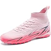 lozoye Indoor Soccer Cleats Mens Womens Turf Soccer Cleats Wide Socer Shoes FG AG TF High Ankle Football Boots