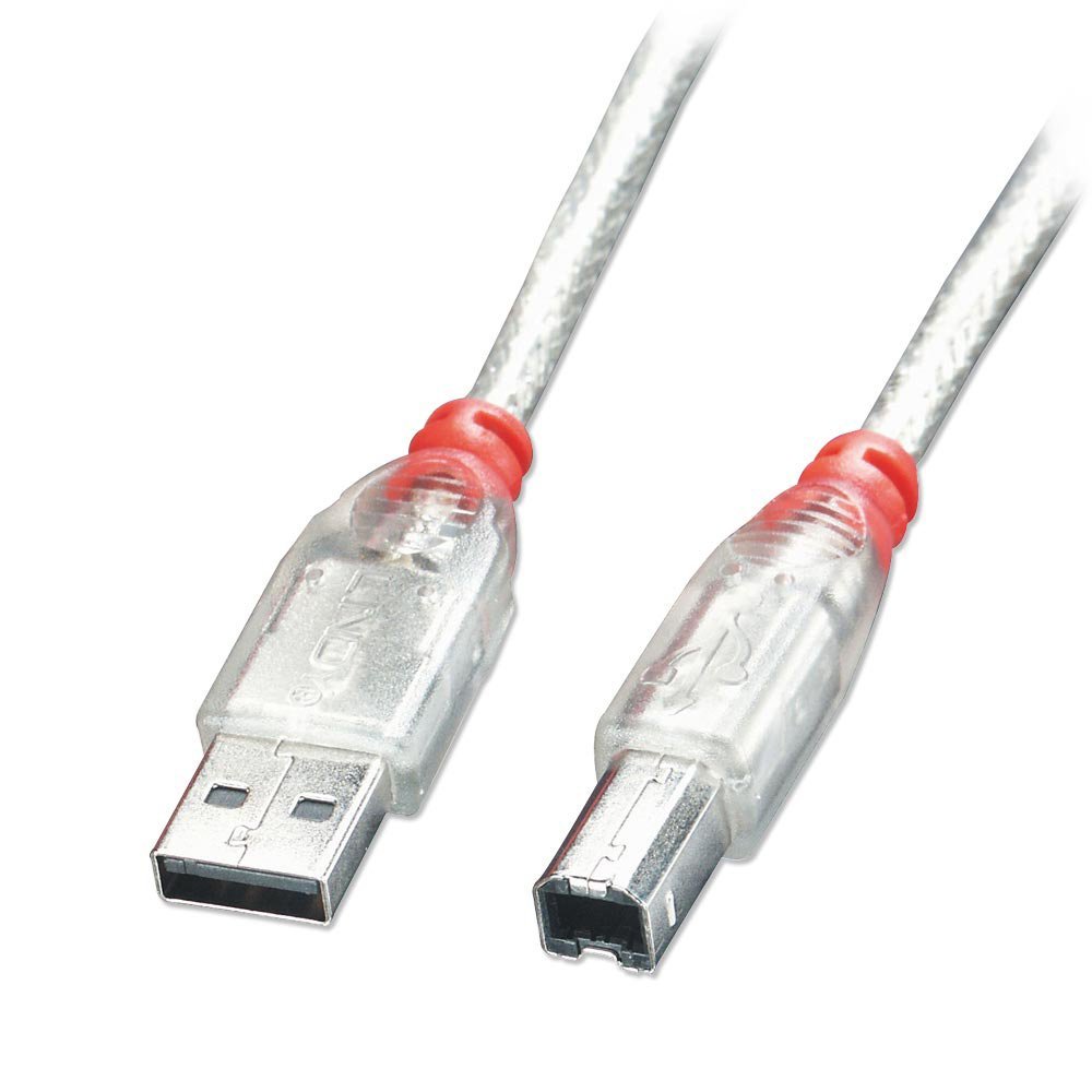 LINDY 2 m Type A to B USB 2.0 Cable - Transparent