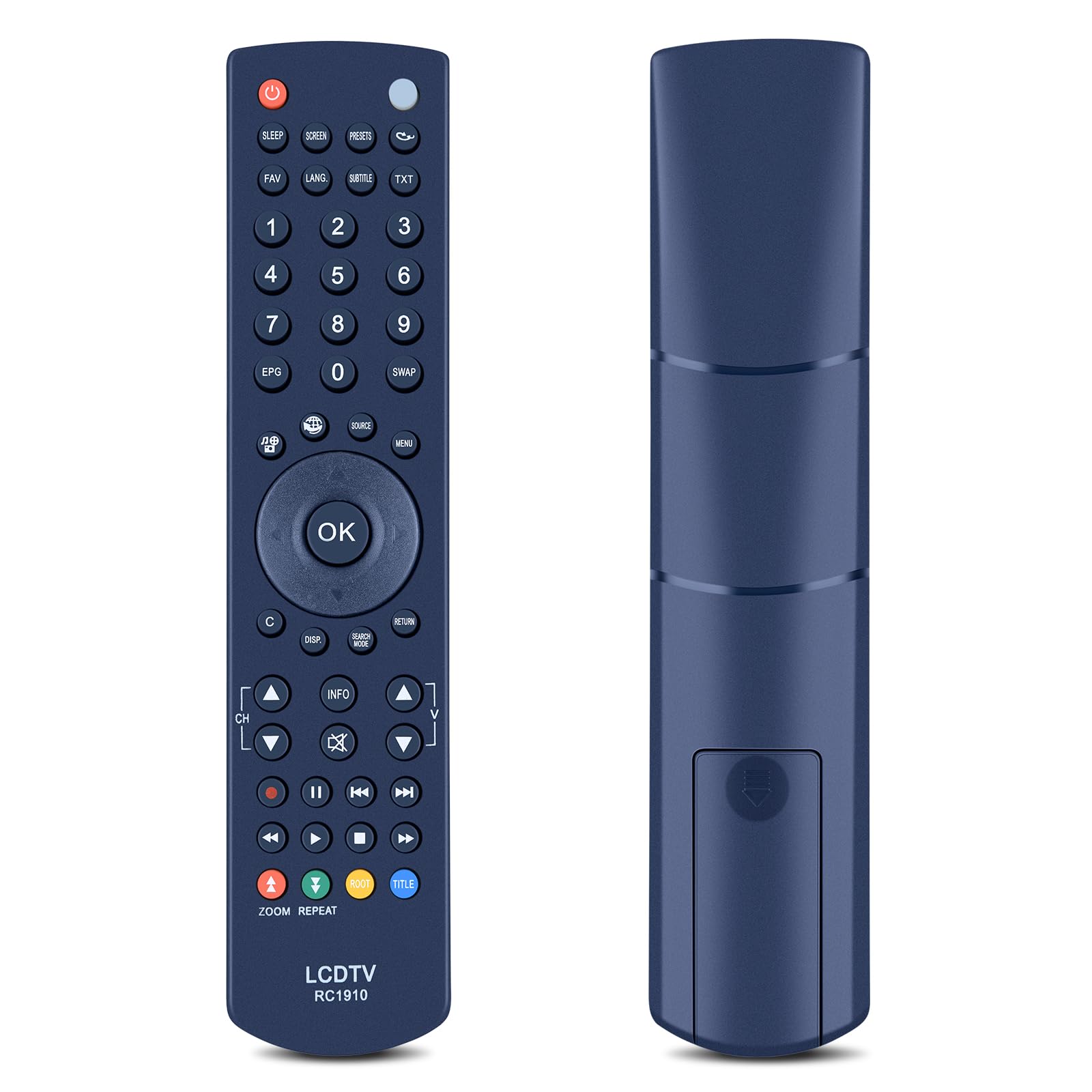 GOUYESHO New RC1910 Remote Control for Sharp Toshiba Polaroid TV Replacment Fits for Models 30070046 22DL504B 22L1333B 22L1337DB 24D1333B 24W1337DB 32DV504B P19LEDDVD12 P24LED12 LED22916TV P22LEDDVD12