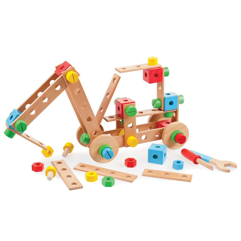 Tidlo Wooden Construction Set with Tools