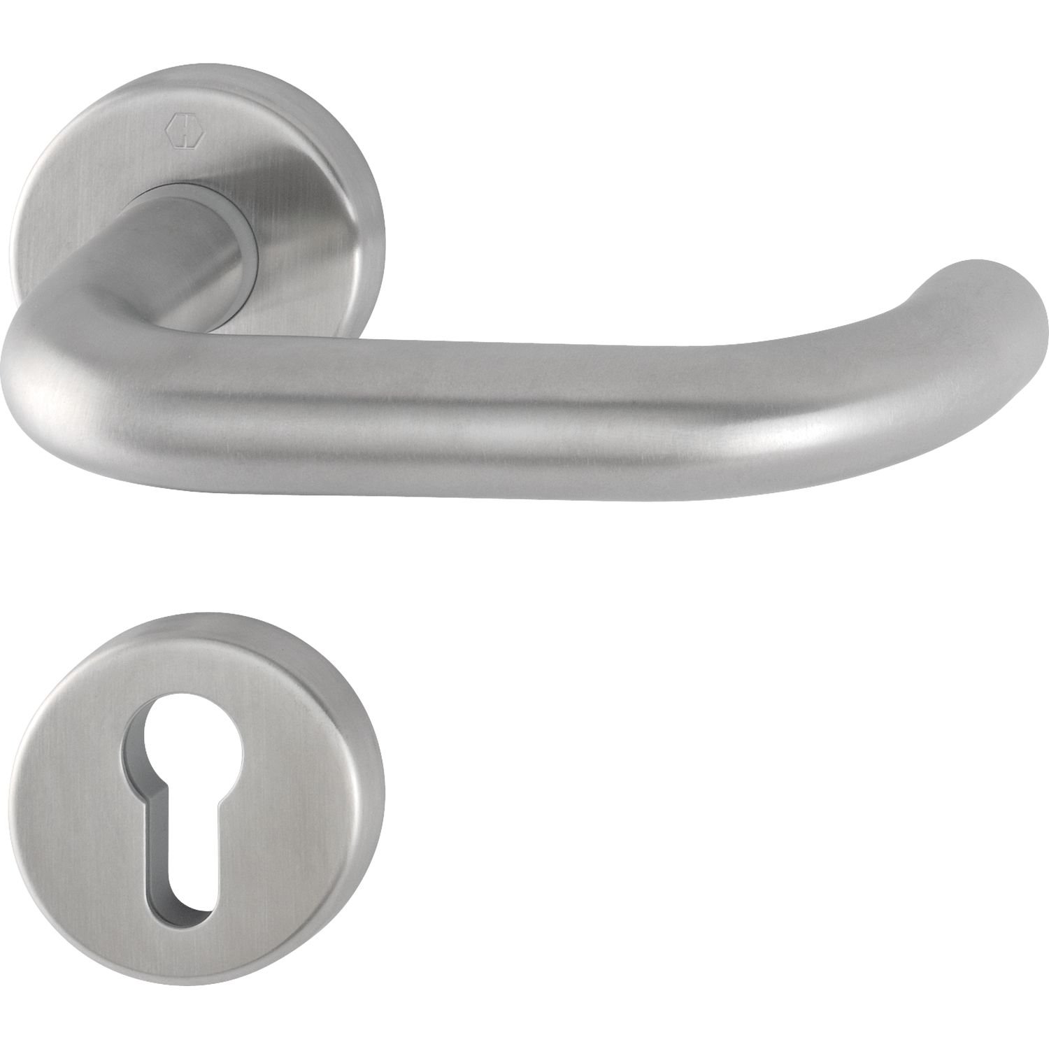 Hoppe Door Handle Set with Rosette PZ Profile Cylinder – Satin Stainless Steel 3286366