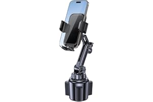 MAIASUASA Cup Holder Phone Mount for Car, [Easy Install] Adjustable Long Neck Cup Phone Holder, [Thick Cases Friendly] Univer
