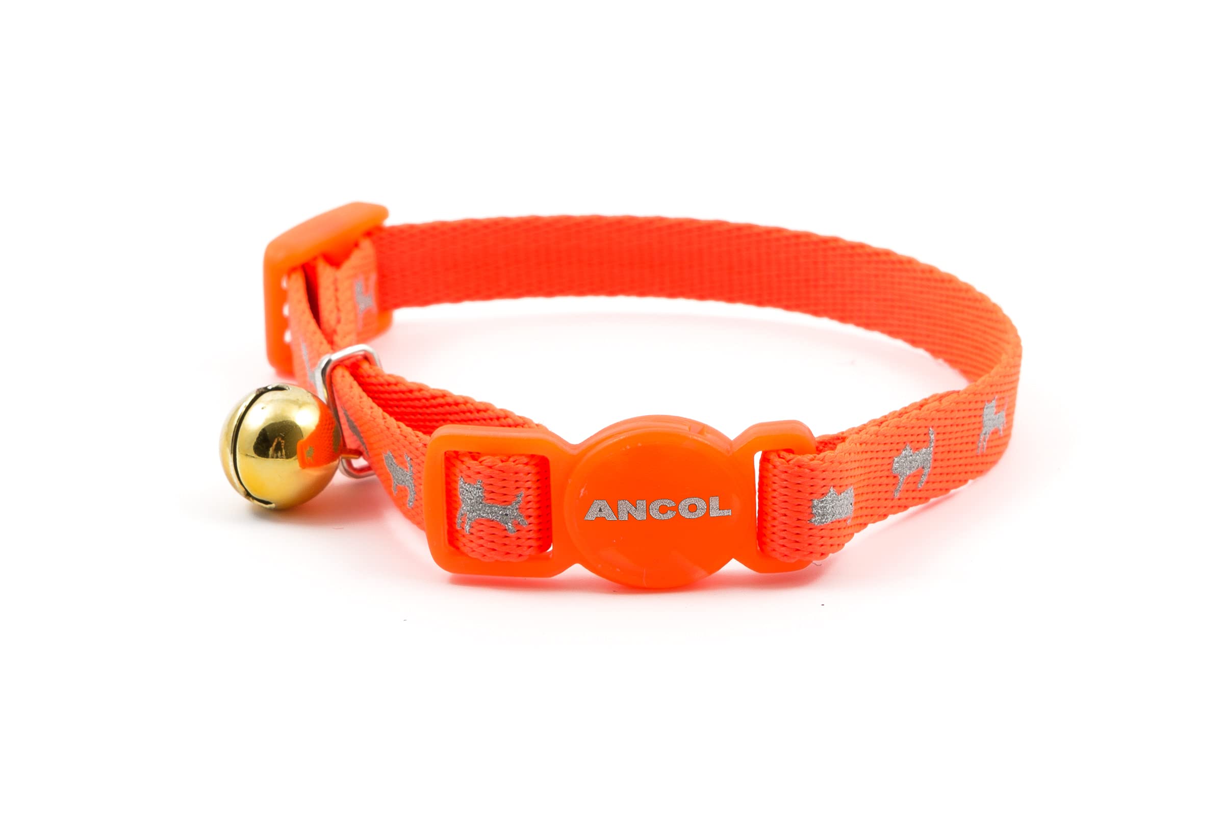 Ancol Hi-Vis Safety Kitten Collar, Neon Orange