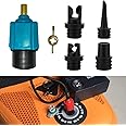 PeSandy Inflatable SUP Pump Adaptor Compressor Paddle Board Pump Adapter, Multifunction SUP Valve Adapter with 4 Air Valve Nozzles for Inflatable Boat, Stand Up Paddle Board, Inflatable Bed, Dinghy