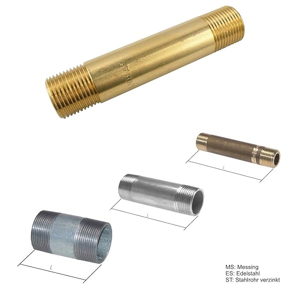 Gewindeverlangerung Doppelnippel Rohrnippel ahnlich EN 10241 / DIN 2982 ...