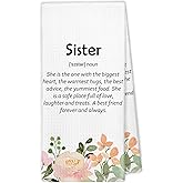 XBBMGG Sister Gifts Kitchen Towels, Best Sister Gifts for Christmas from Brother Dish Hand Tea Towels, Sisters Gift for Women Decorative Towels for Bathroom Kitchen, 16x24 Inch