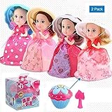 Vndaxau 2Pack Cupcake Surprise Scented Princess Doll,Magic Gift Toys for 3 Year Old Girls