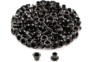 HolsterSmith [100 Pack] Black Coated Eyelets - (#8-8 Length) - (1/4 in. Diameter) - (USA Made) - Rivets for DIY Kydex Holsters, Leather Shoes, and Canvas Cloth