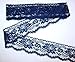 3 " Wide Lace Trim Navy Blue Ruffled Floral Lace Trim Decorating Trim DIY Craft Supply Clothing Polyester Trimmings Sewing For Wedding By 8 Yards