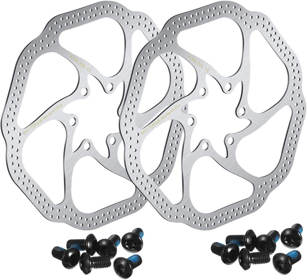 Acero Inoxidable, 140 Mm, Con 6 Tornillos Disco Freno Bicicleta