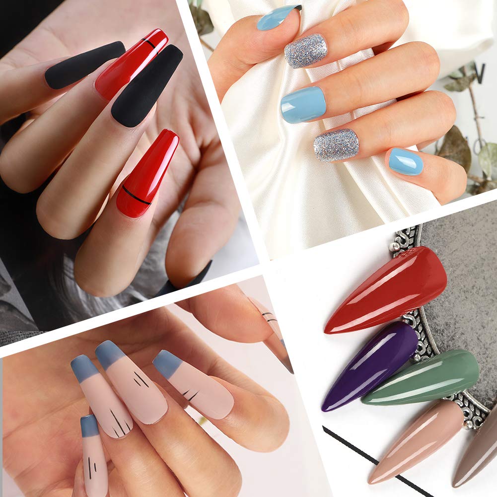 Coscelia Gel Nail Polish Set 8 Colors Fall Gel Nail Polish Glitter Red Green Blue Nude Colors Popular Pastel Fall Collection U V LED Soak Off Gel Polish Nail Art Manicure Kit for Salon Home DIY : Beauty