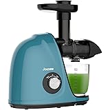 Jocuu Juicer, Slow Masticating Juicer Machine Easy to Clean, Cold Press Juicer Extractor with Soft/Hard Two-Speed, Quiet Moto