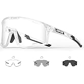 KAPVOE Photochromic Cycling Glasses Men Women Clear Mountain Bike Sunglasses MTB Baseball Running Triathlon - K180