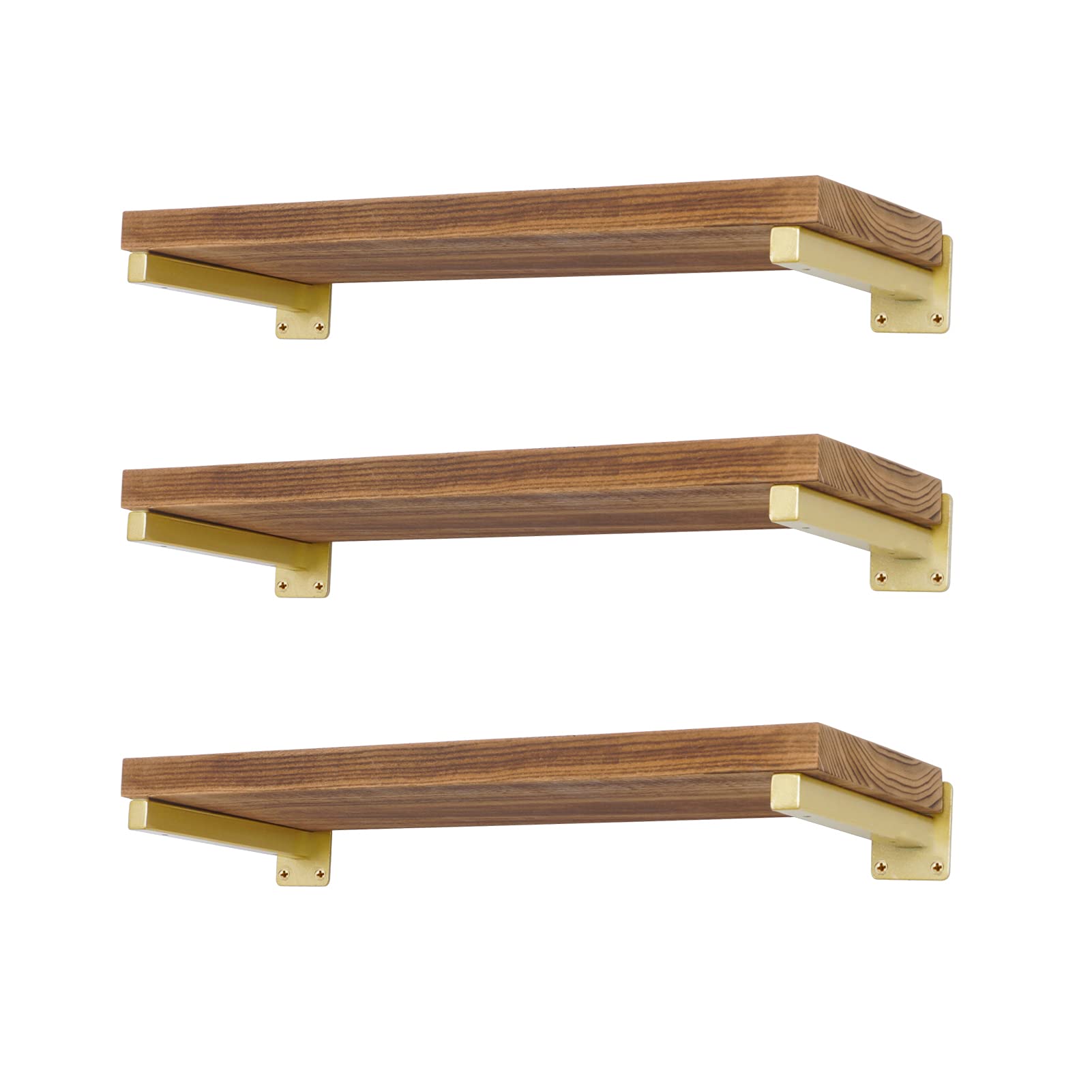 Photo 1 of 6 Pcs Gold Shelf Bracket 8 Inch Heavy Duty Brackets for Shelf Metal Wall Floating Shelving Brackets Industrial Shelf Brackets for Space Saving