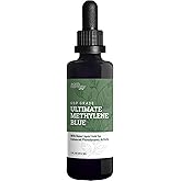 Earth Harmony Methylene Blue, 1% USP (Pharmaceutical) Grade, with Nano Liquid Gold for Photodynamic Research, Miron Glass Bottle (2 Oz)