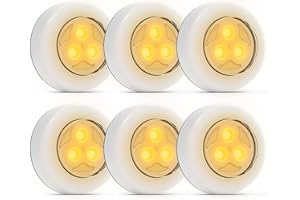 UMECORE Tap Light Push Lights, 6 Pack Puck Lights Battery Powered Touch Light Stick On Lights Night Light Cordless Under Cabinet Lighting for Closet Cabinet Kitchen Bedroom RV