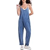 EXLURA Womens Casual Summer Jumpsuits 2026 Romper Bib Outfits Beach Vacation Denim Trendy Fashion Overalls with Pockets