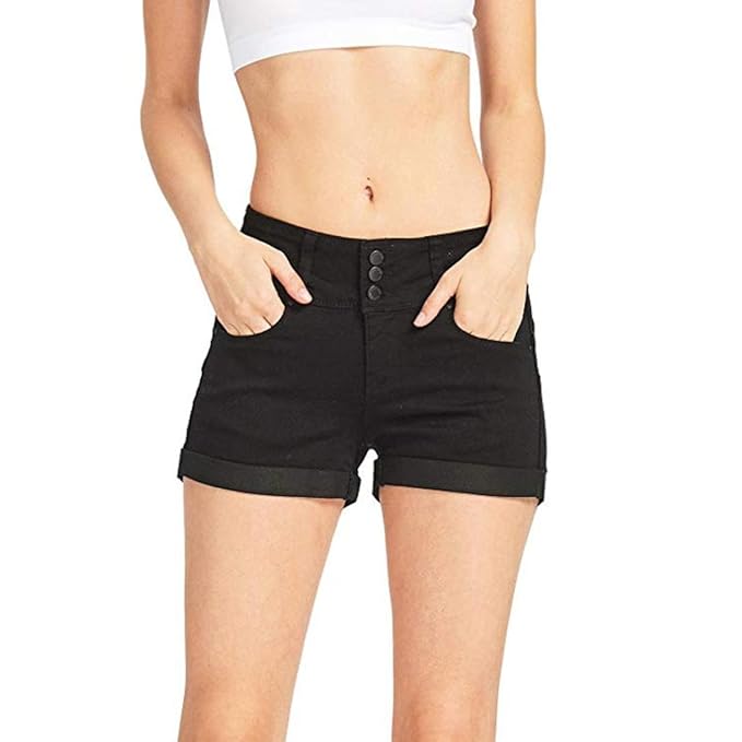 Damen Hosen Sommer Elegant LHWY Frauen Low Waisted Jeanshosen Teen Mädchen Gewaschen Solide Kurze Mini Jeans Denim Hosen Shor