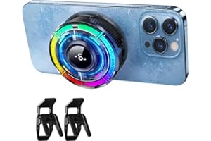 Magnetic Phone Cooler for Gaming, Cell iPhone Cooling Fan Hot Weather, Portable RGB Mobile Enfriador para Celular Case, Venti