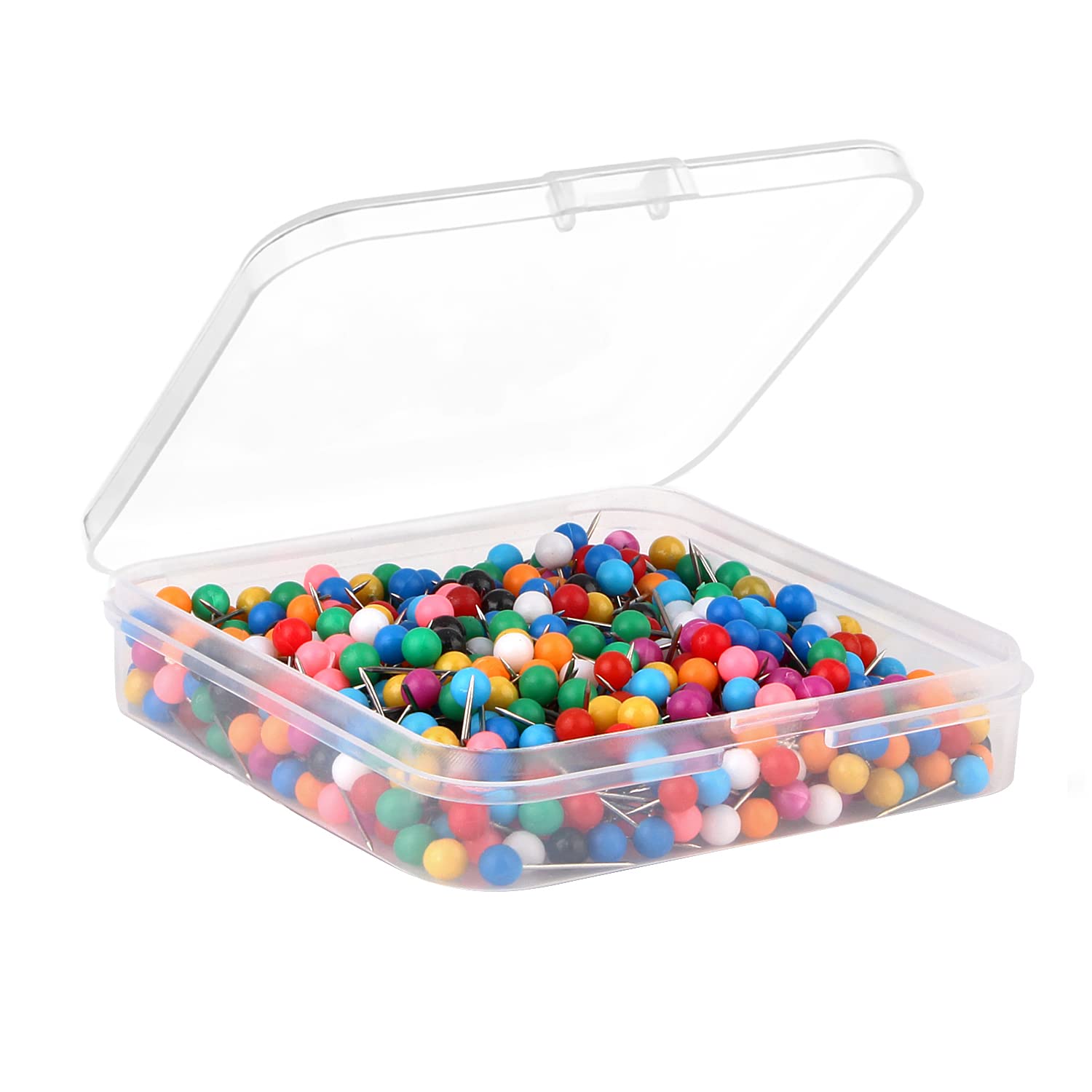 Photo 1 of Yalis Push Pins 600 Count Mixs-Colors Map Tacks Marking Pins 1/8-Inch Plastic Beads Head, 10 Multi-Colors