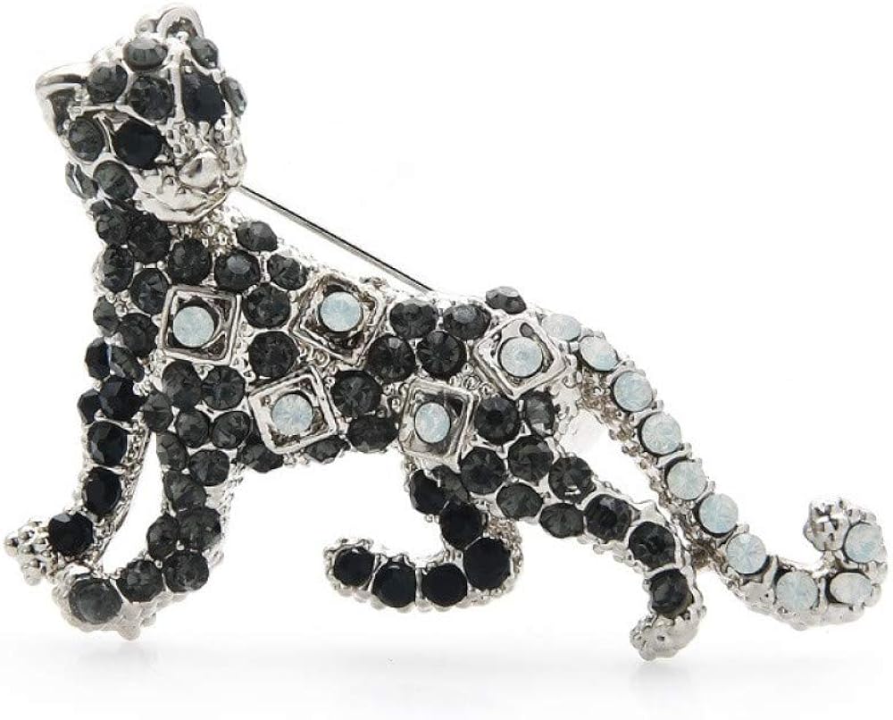 Full Rhinestone Cat Brooches Women Men Cute Cat Animal