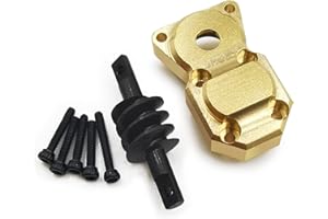 JHR MOHERO Brass Diff Cover Axles Gear 6X6 Rear Axle Conversion Upgrade for 1/24 SCX24 90081 AXI00001 RC Crawler Car