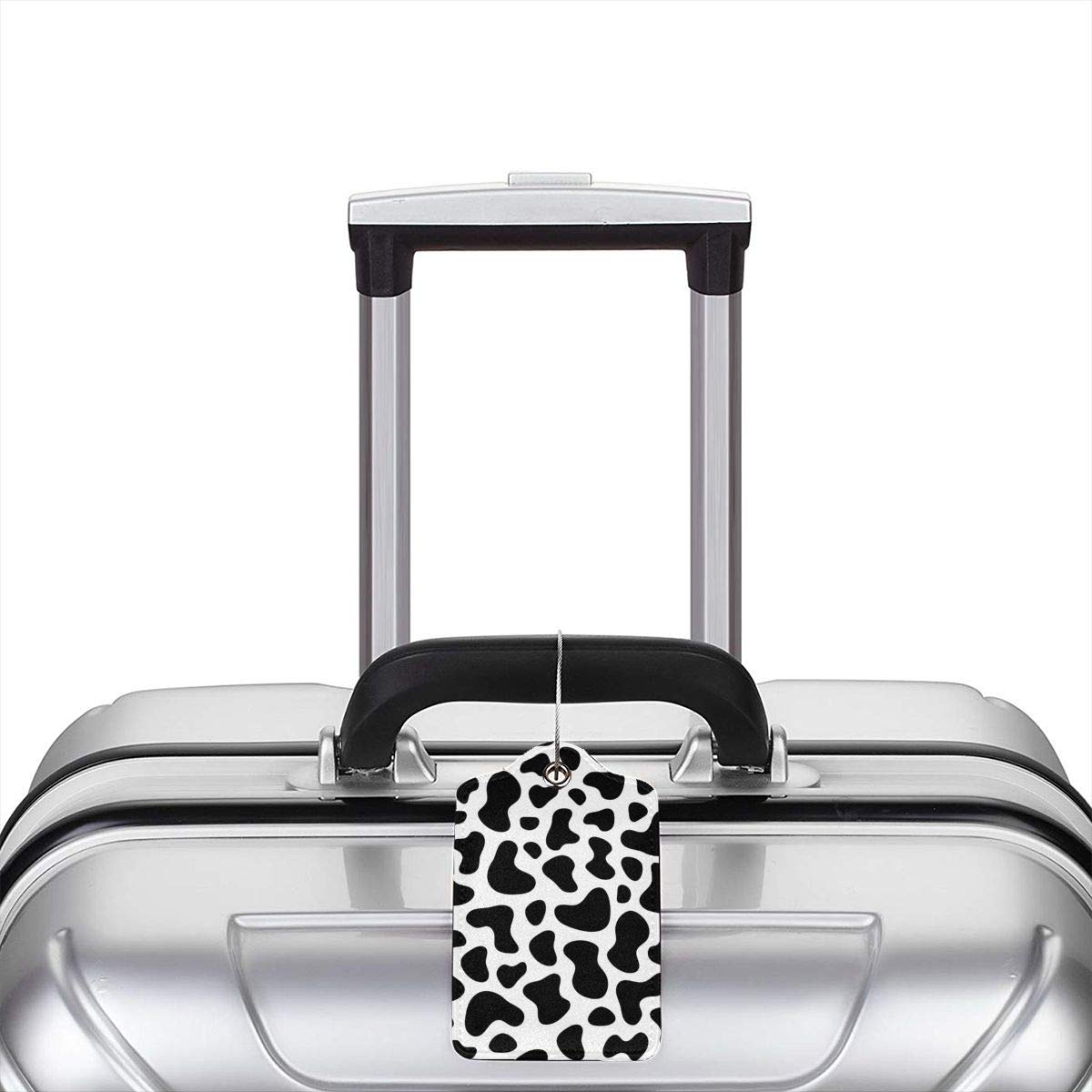 Luggage Tags GoldK Cow Print Leather Luggage Tags Baggage Bag ...