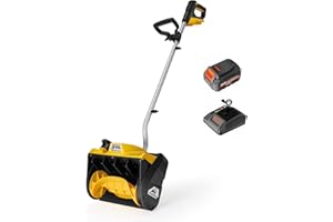 Brushless Snow Shovel Compatible with Dewalt 20V Max Battery, 12” Cordless Snow Blower Electric Snow Thrower, w/4.0 Ah Batter