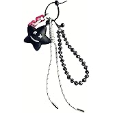 QTKJ Star Keychain, Bag Charm, Hand-Woven Nylon Rope Cute Key Chain, Aesthetic Keychain, Bag Accessories Charms for Handbag Backpack