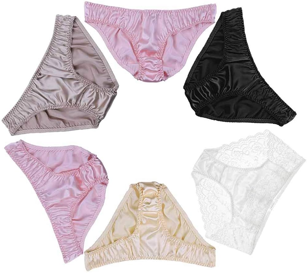 LilySilk Women's Silk Bikini Panties 6Pack Ladies Briefs Sexy Soft