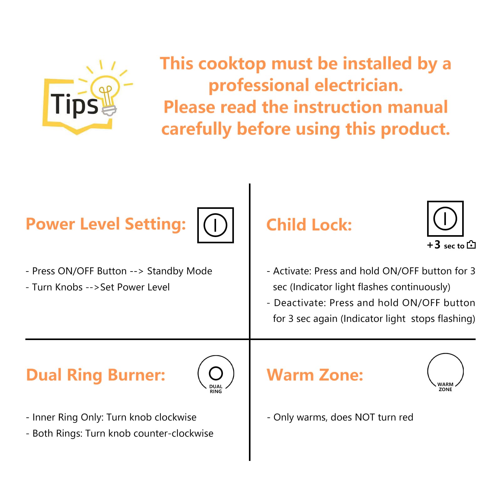 30 Inch Electric Cooktop, 5 Burners Built-in Cooktop, 7300W Knob Control Electric Stove Top with 11 Power Levels, Safety Lock, Dual Ring, Heat Retention Function, Hot Surface Indicator