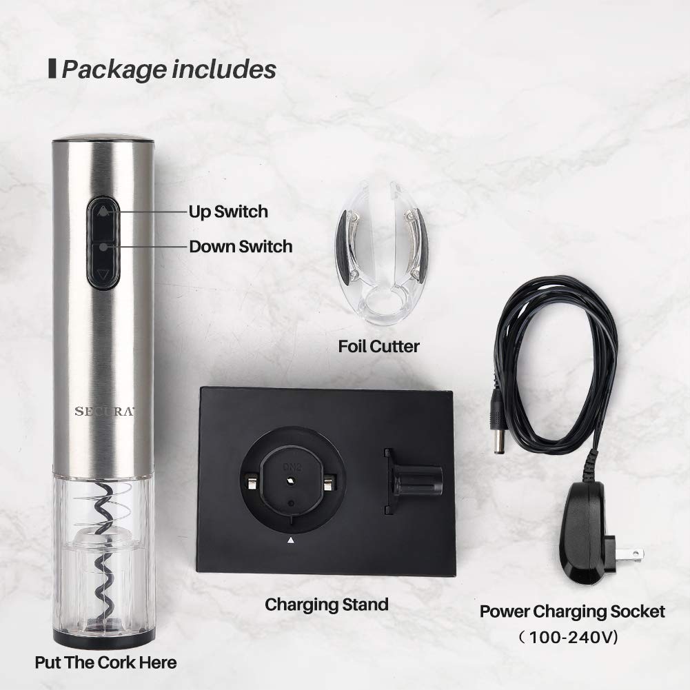 Secura Stainless Steel Electric Wine Opener Foil Cutter (Stainless Steel) by Secura