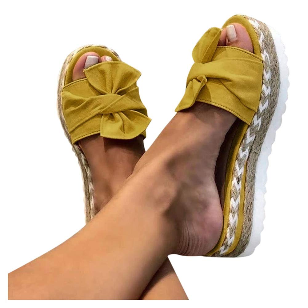 yellow wide width sandals