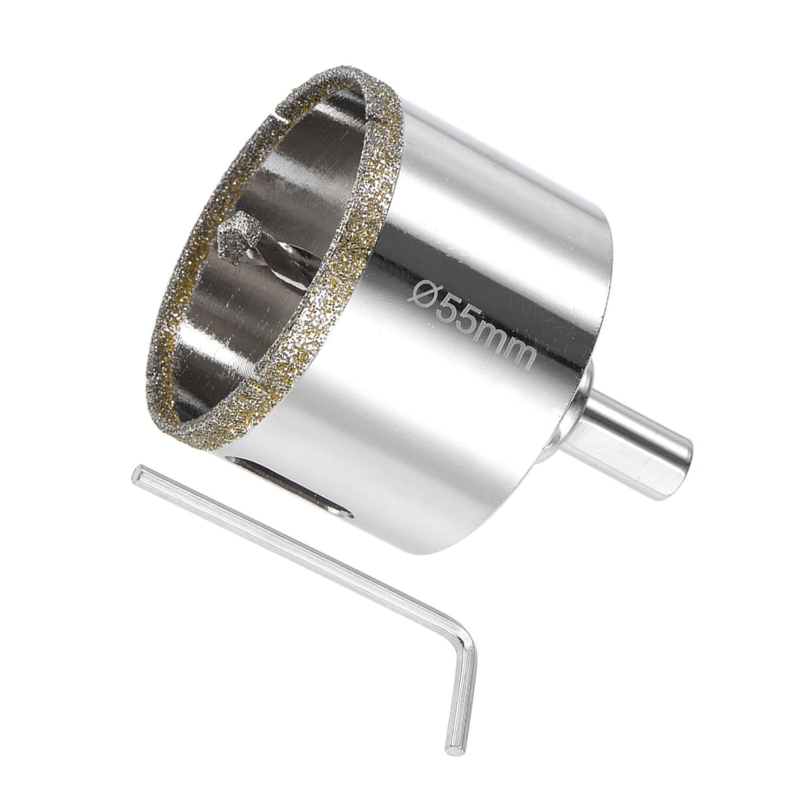 CoCud Diamond Hole Saws Drill Bits, 55mm / 2-3/16" Drilling Diameter, White Zinc Plated with Center Guide Drill Bit - (Applications: for Glass Ceramic Tiles Marble Stone) — image 1