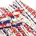100 Pcs Biodegradable Christmas Paper Straws Striped Drinking Straws Polka Dot Straw for Christmas Birthday Wedding Thanksgiving Celebration Parties(Dots Stars Snows Hats, 7.8’’ tall)