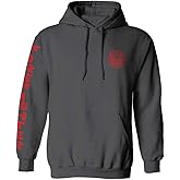 0121. America Patriotic Firefighter Support Seal Thin Red Line Fonts Fireman Sweatshirt Pullover Hoodie