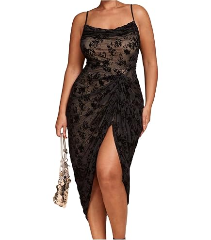 Monteau Womens Plus Faux Wrap Floral Maxi Dress Orange 2X at Amazon Women's Clothing store