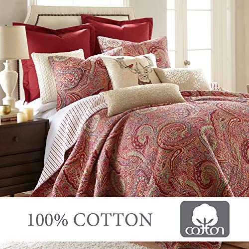 Levtex Home Spruce Red Quilt Set King Quilt + Two King Pillow Shams
