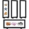 LANSCOERY 4pcs Floating Frame Display Case,Display Stands Holder Suspension Frame for Cions,Gems,Chip,Championship Ring,Chall