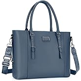 MOSISO PU Leather Laptop Tote Bag for Women, Waterproof Large Capacity Business Work Briefcase Shoulder Laptop Bag