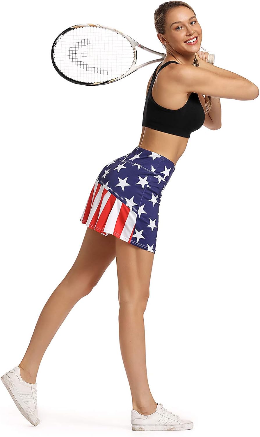 Ibeauti Womens Back Pleated Athletic Tennis Skorts Golf Skirts with 3 Pockets Mesh Shorts for Running Active Workout: Clothing