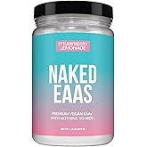 NAKED Strawberry Lemonade EAAs Amino Acids Powder, Vegan Essential Amino Acids, Instantized All Natural EAA Powder Supplement, 1.1LB - 26 Servings